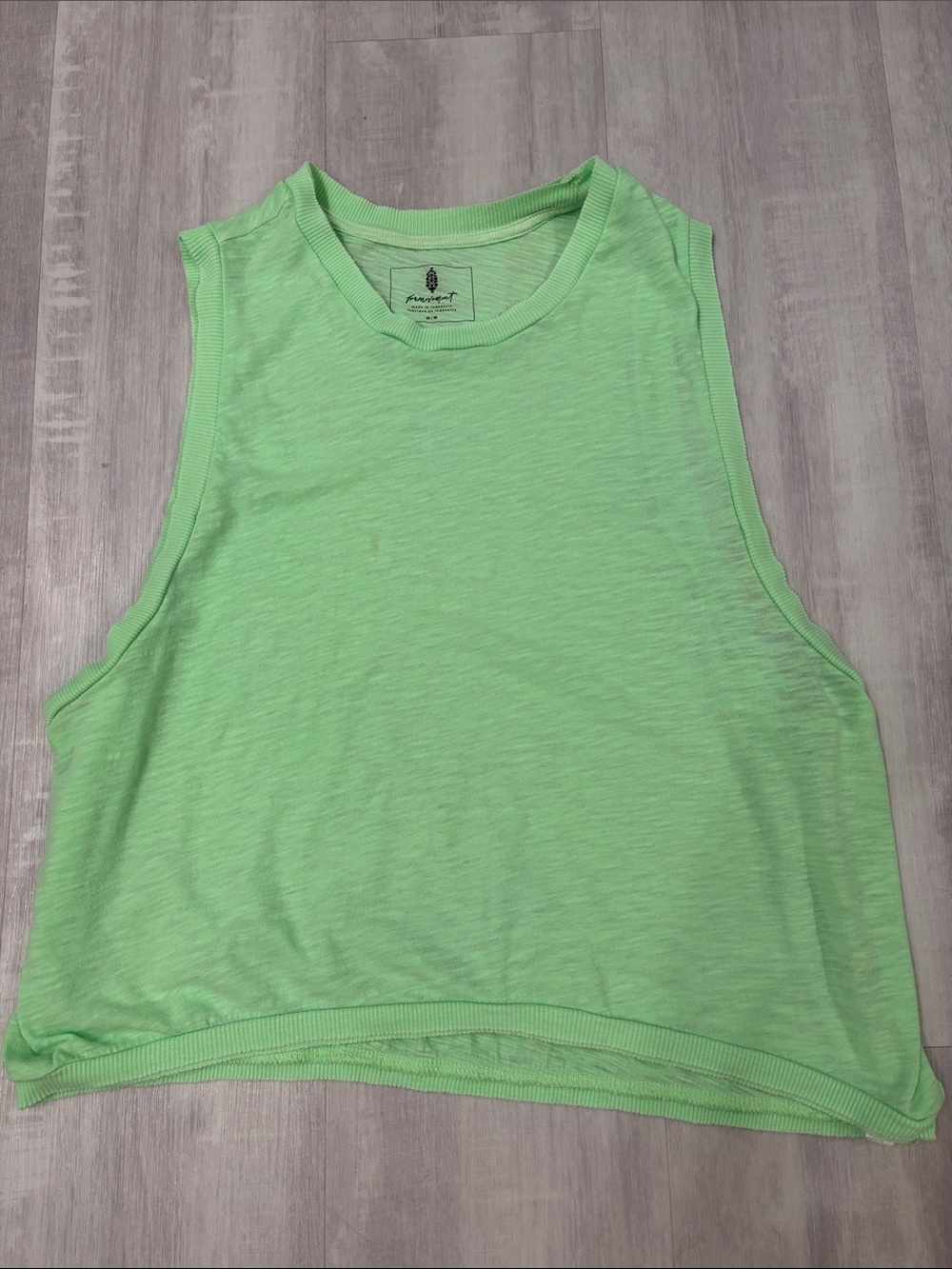 Free People Movement Bright Lime Cropped Muscle Tank Medium